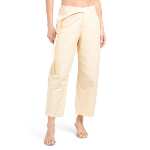 Zara barrel leg pants asymmetrical belt